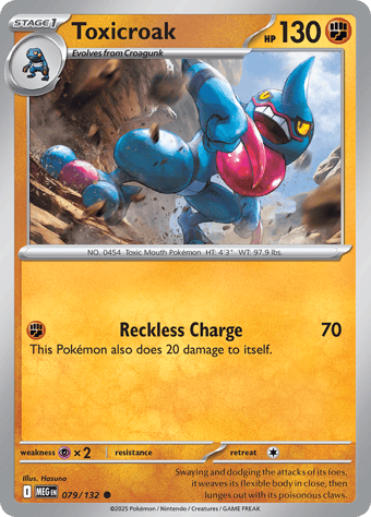 Toxicroak Mega Evolution Pokemon Card