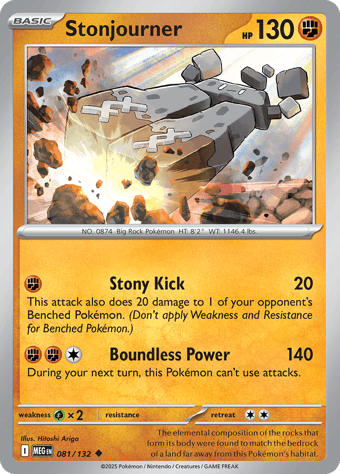 Stonjourner Mega Evolution Pokemon Card