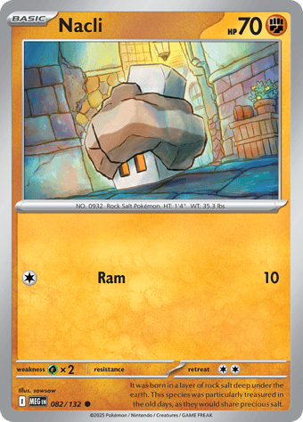Nacli Mega Evolution Pokemon Card