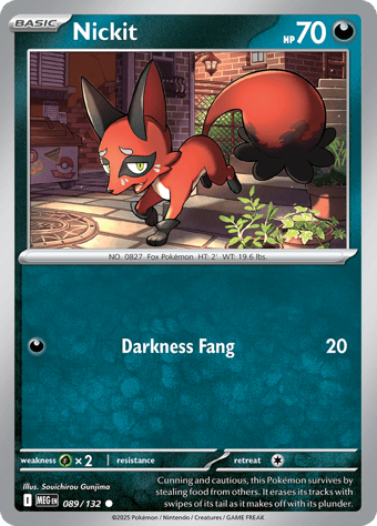 Nickit Mega Evolution Pokemon Card