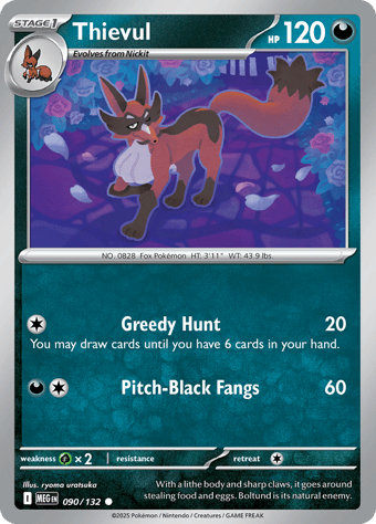 Thievul Mega Evolution Pokemon Card