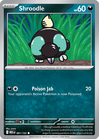 Shroodle Mega Evolution Pokemon Card