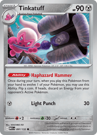 Tinkatuff Mega Evolution Pokemon Card