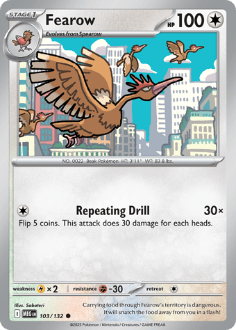 Fearow Mega Evolution Pokemon Card