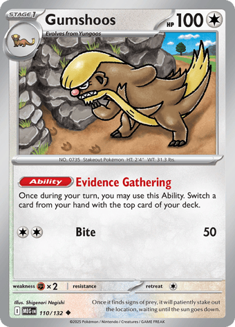 Gumshoos Mega Evolution Pokemon Card
