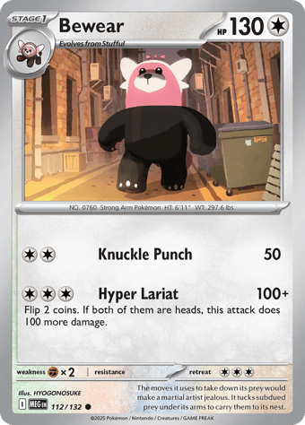 Bewear Mega Evolution Pokemon Card
