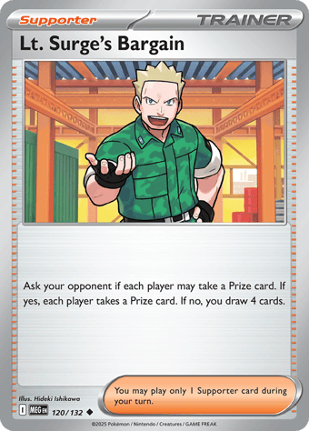 Lt. Surge's Bargain Mega Evolution Pokemon Card