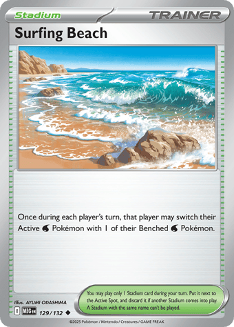 Surfing Beach Mega Evolution Pokemon Card