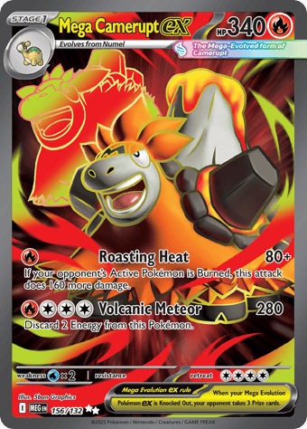 Mega Camerupt EX Mega Evolution Pokemon Card
