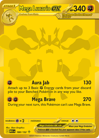 Mega Lucario EX Mega Evolution Pokemon Card