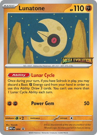 Lunatone Mega Evolution Black Star Promos Pokemon Card