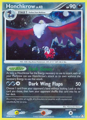 Honchkrow Mysterious Treasures Pokemon Card
