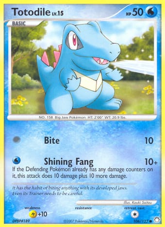Totodile Mysterious Treasures Pokemon Card