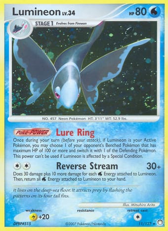 Lumineon Mysterious Treasures Pokemon Card