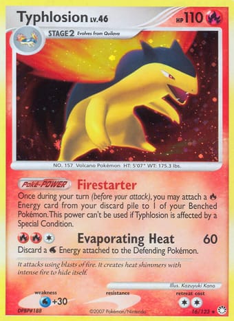 Typhlosion Mysterious Treasures Pokemon Card