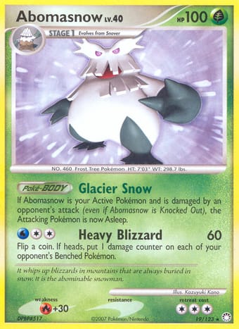 Abomasnow Mysterious Treasures Pokemon Card