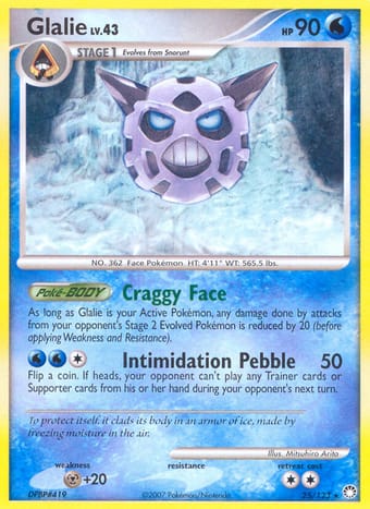 Glalie Mysterious Treasures Pokemon Card