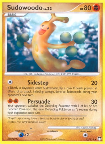Sudowoodo Mysterious Treasures Pokemon Card