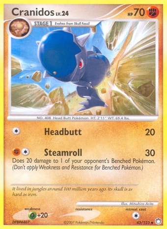 Cranidos Mysterious Treasures Pokemon Card