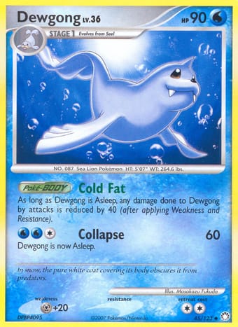Dewgong Mysterious Treasures Pokemon Card