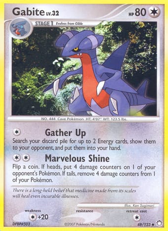Gabite Mysterious Treasures Pokemon Card