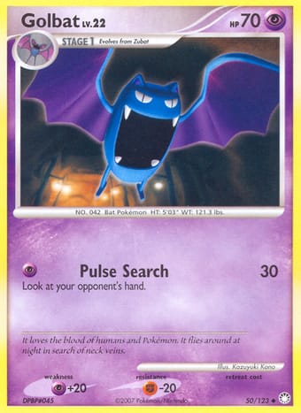 Golbat Mysterious Treasures Pokemon Card