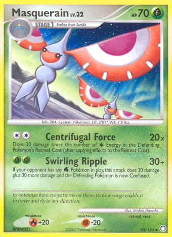 Masquerain Mysterious Treasures Pokemon Card