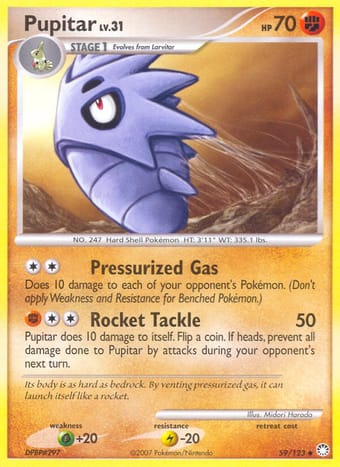 Pupitar Mysterious Treasures Pokemon Card