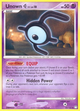 Unown E Mysterious Treasures Pokemon Card