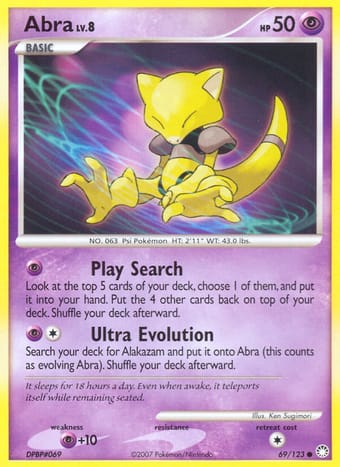 Abra Mysterious Treasures Pokemon Card