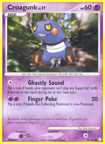 Croagunk Mysterious Treasures Pokemon Card
