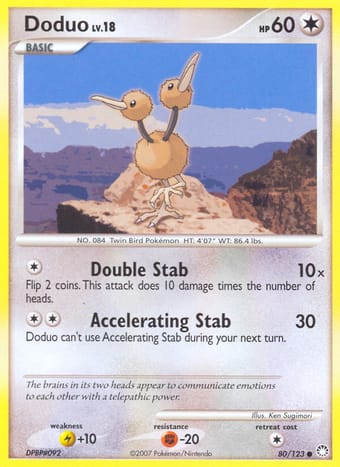 Doduo Mysterious Treasures Pokemon Card