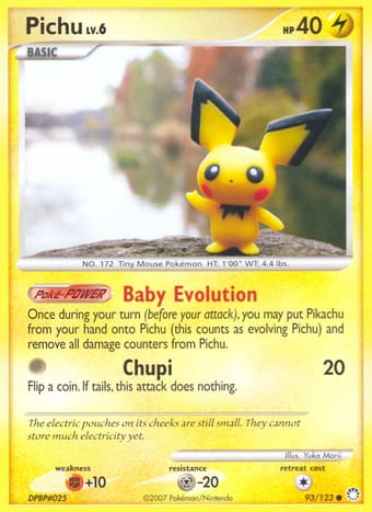 Pichu Mysterious Treasures Pokemon Card
