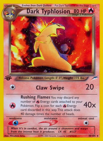 Dark Typhlosion Neo Destiny Pokemon Card