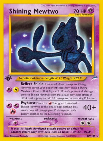 Shining Mewtwo Neo Destiny Pokemon Card