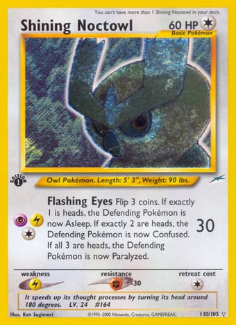 Shining Noctowl Neo Destiny Pokemon Card