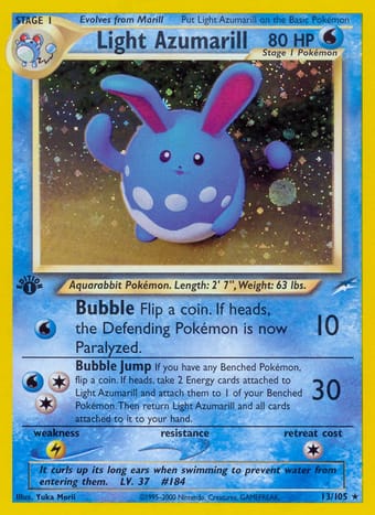 Light Azumarill Neo Destiny Pokemon Card