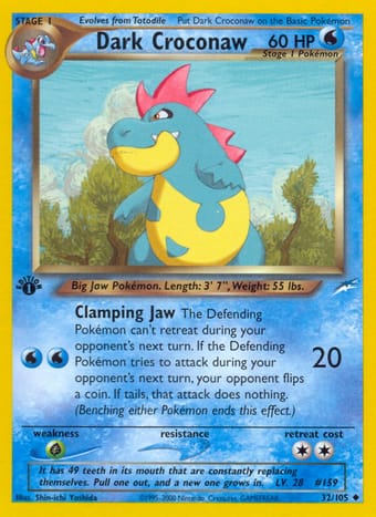 Dark Croconaw Neo Destiny Pokemon Card