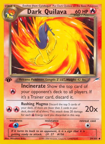 Dark Quilava Neo Destiny Pokemon Card