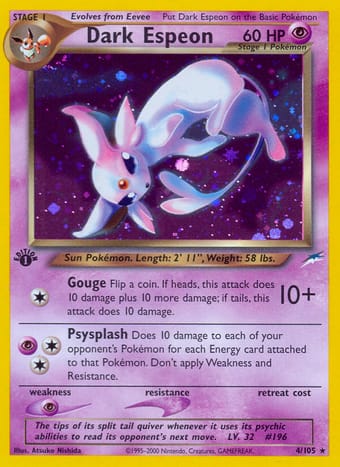Dark Espeon Neo Destiny Pokemon Card