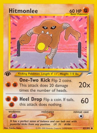 Hitmonlee Neo Destiny Pokemon Card