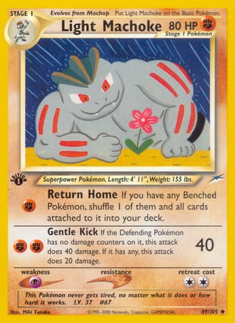 Light Machoke Neo Destiny Pokemon Card