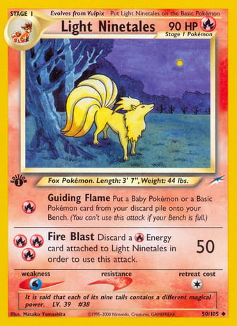 Light Ninetales Neo Destiny Pokemon Card