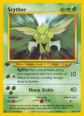 Scyther Neo Destiny Pokemon Card