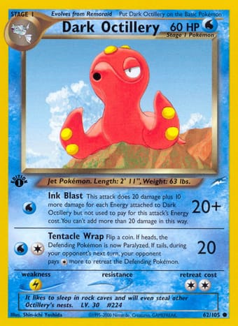 Dark Octillery Neo Destiny Pokemon Card