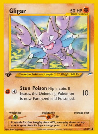 Gligar Neo Destiny Pokemon Card