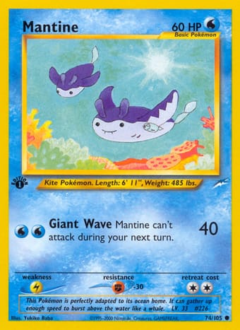 Mantine Neo Destiny Pokemon Card