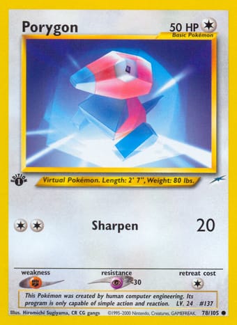 Porygon Neo Destiny Pokemon Card
