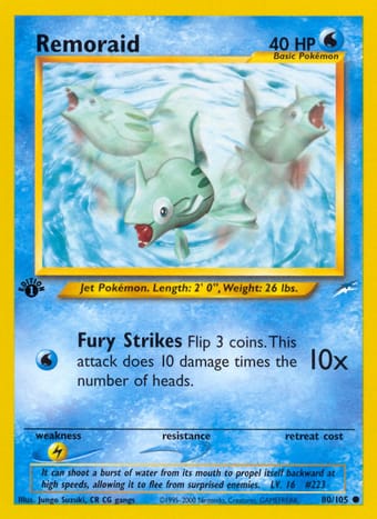 Remoraid Neo Destiny Pokemon Card