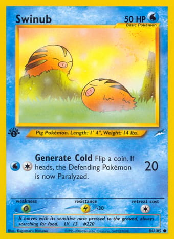 Swinub Neo Destiny Pokemon Card
